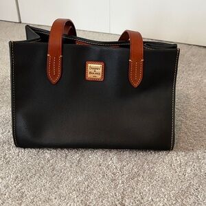 Dooney & Bourke Black Shoulder Bag with Brown Accents